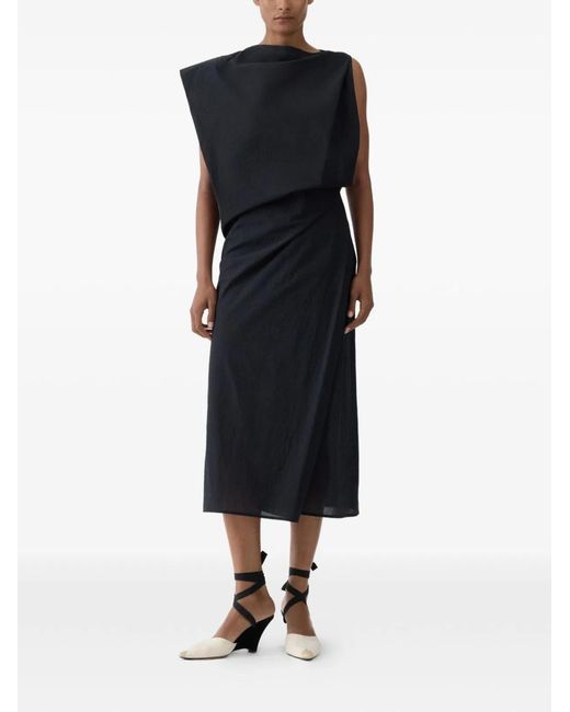 Jacquemus Black La Robe Drap Midi Dress