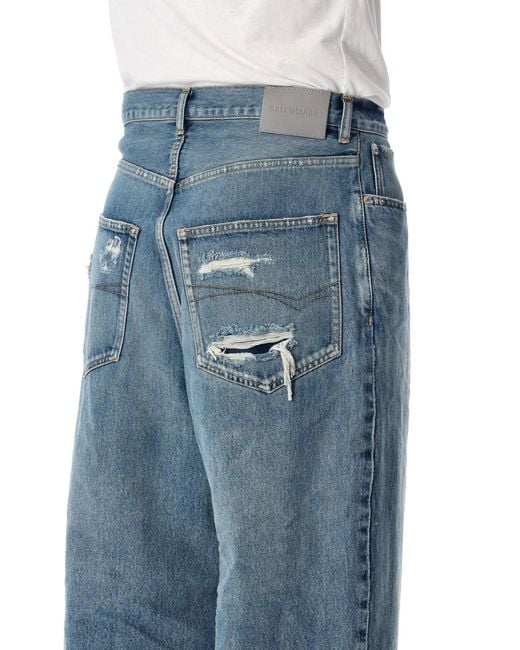 Balenciaga Blue Baggy Fit Jeans for men