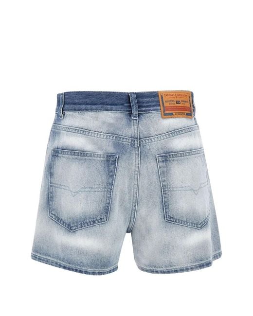 DIESEL Blue High Rise Faded Shorts