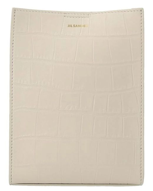 Jil Sander Natural Ivory Leather Shoulder Bag