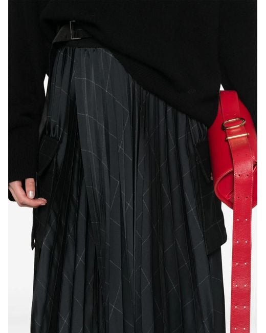 Sacai Blue Windowpane Skirt