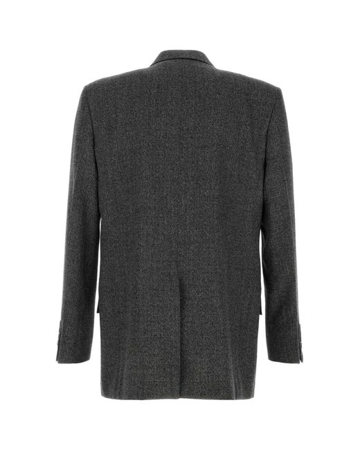 Gucci Black Melange Charcoal Wool Blazer for men