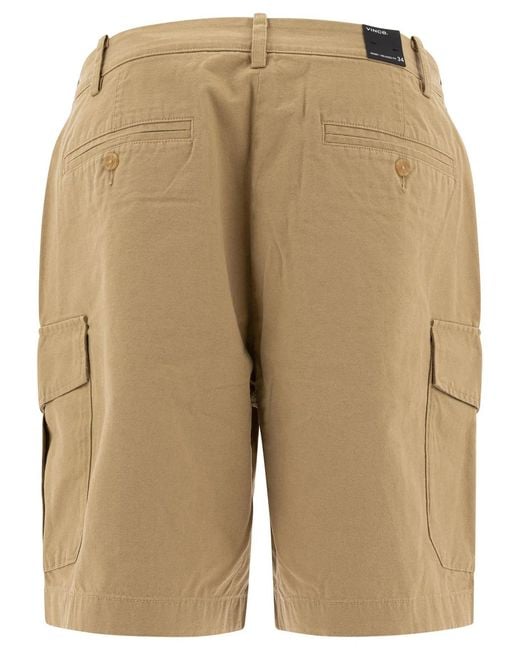 Vince Natural Cotton And Linen Cargo Shorts for men