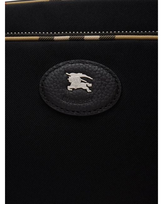 Burberry Black Check-Trim Crossbody Bag for men