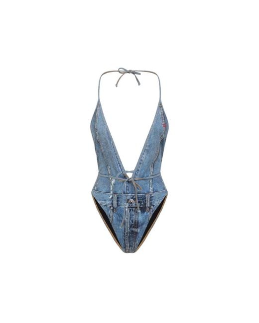 DIESEL Blue Costume Intero Effetto Denim