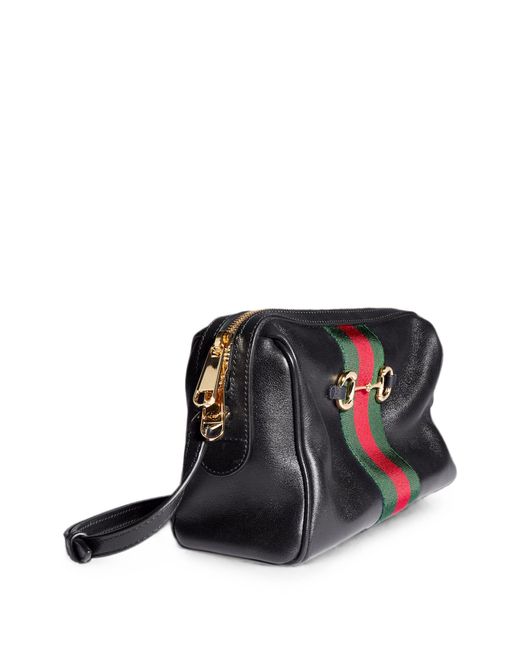 Gucci Black Horsebit Web Small Camera Bag