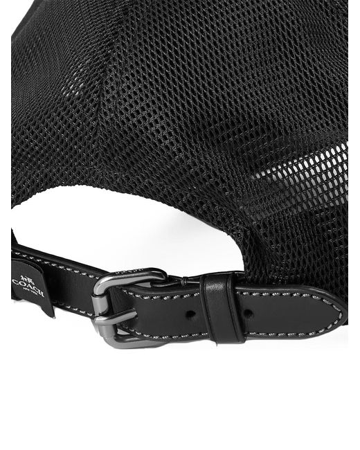 COACH Black Embroidered Logo Trucker Hat Cap