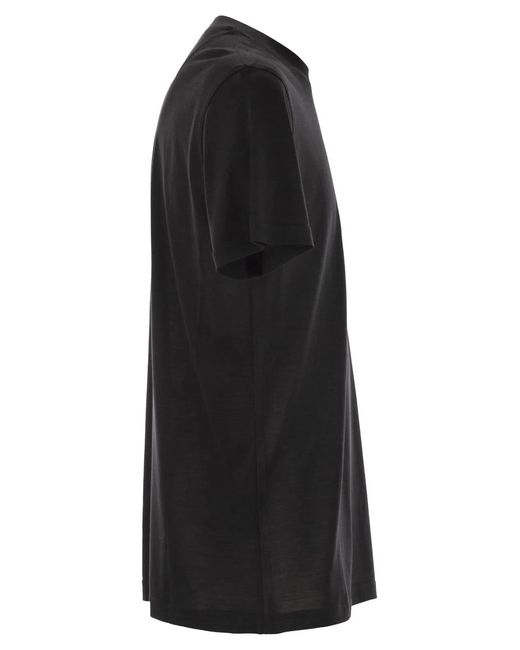 PT Torino Black Silk And Cotton Jersey Knit for men