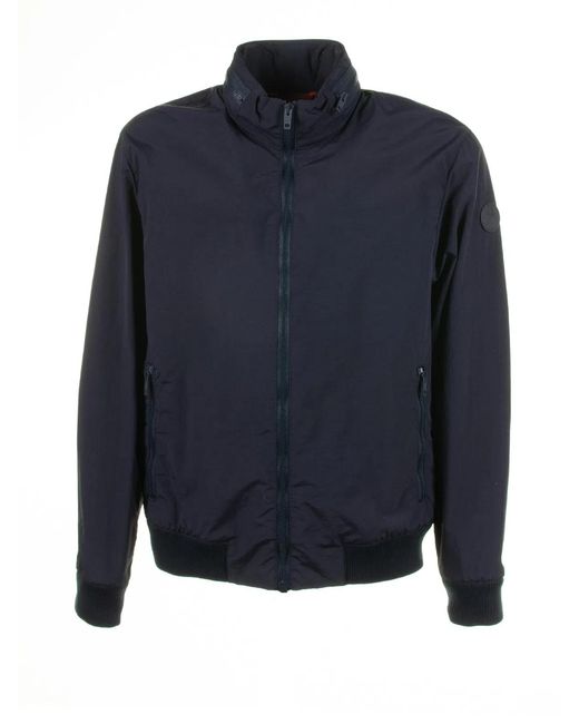 Fay Blue Jacket With Zip And Collar for men
