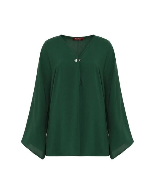 Max Mara Green Umile Cady Blouse