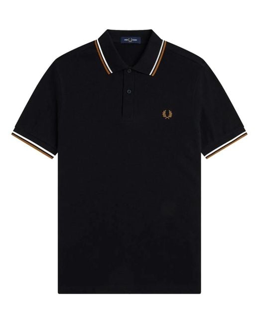 Fred Perry Black Cotton Polo Shirt for men