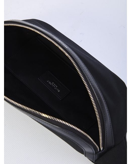 Saint Laurent Black Leather-Trimmed Zip Belt Bag for men