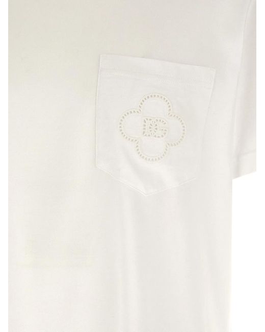 Dolce & Gabbana White Dolce & Gabbana Openwork Logo T-Shirt for men