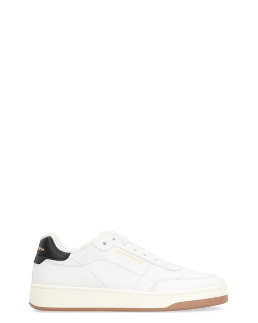 Saint Laurent White Sl/61 Logo-Print Low-Top Sneakers for men