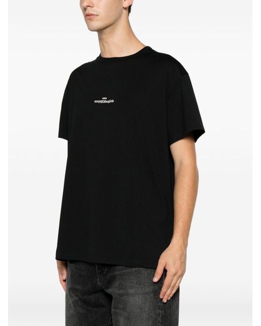 Maison Margiela Black Distorted Logo T-Shirt for men