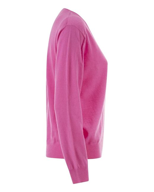 Vanisé Pink Cashmere V-Neck Jumper