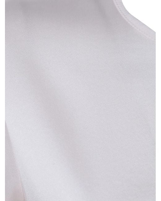 Rossopuro White 3/4 Sleeve Silk Blouse