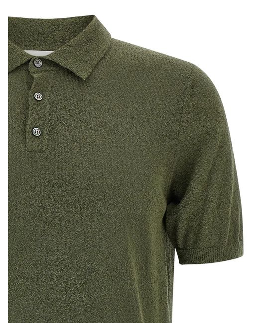 Roberto Collina Green Spongy Effect Polo Shirt for men