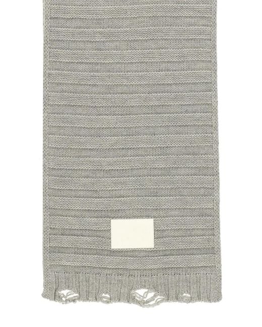 MM6 by Maison Margiela Gray Wool Acrylic Scarves