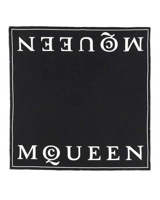 McQueen Black Silk Scarf