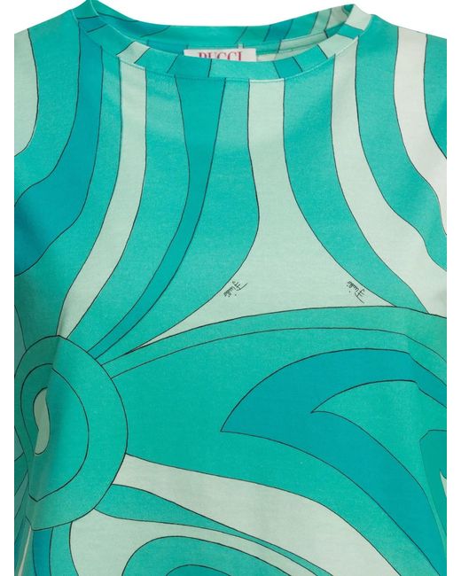 Emilio Pucci Green "Marmo" Cropped Top