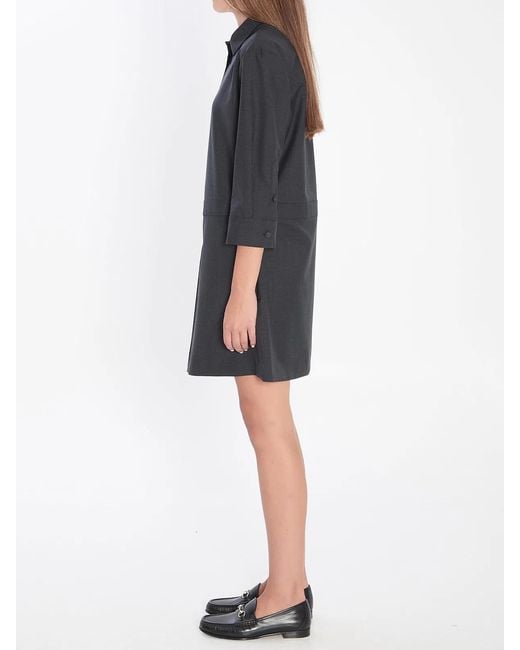 Gucci Black Charcoal Wool Polo Dress