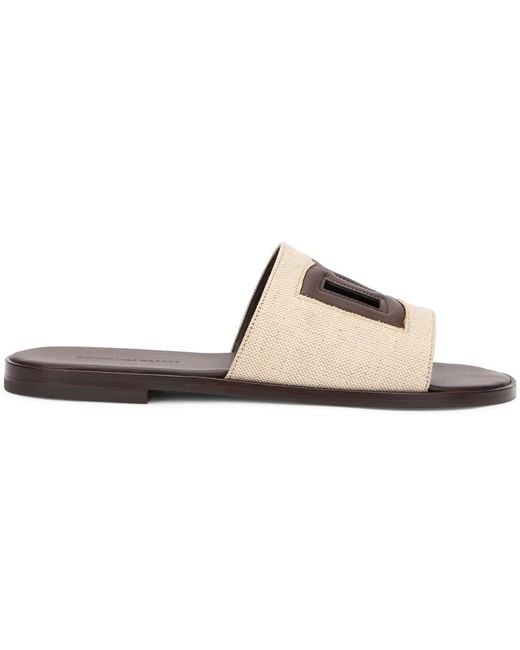 Dolce & Gabbana Multicolor Dolce & Gabbana Canvas Slippers With Logo for men