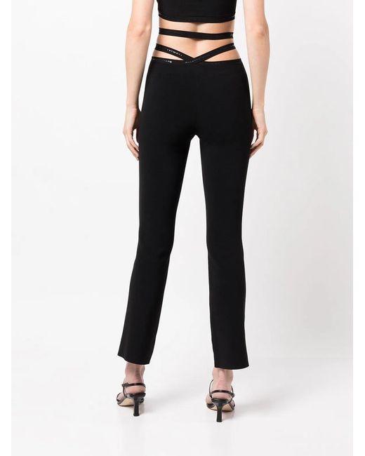 T By Alexander Wang Black Cross Leggings With Logo