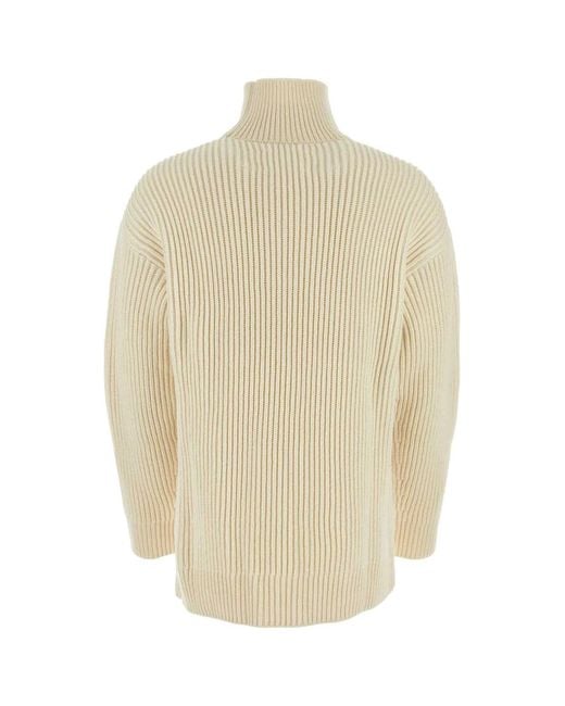 Jil Sander White Ivory Wool Sweater for men