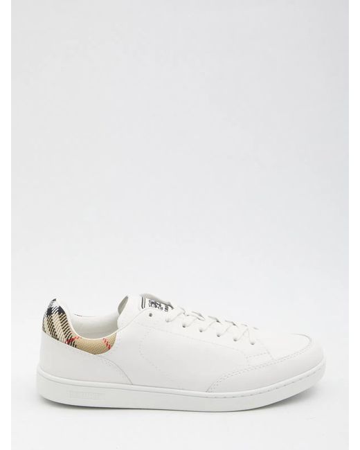 Burberry White Leather Sneakers for men