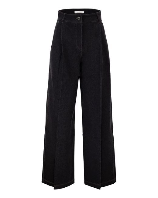 Max Mara Blue "Mxpetereo" Denim Jersey Trousers