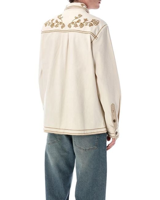 Isabel Marant Natural Marant Rudy Floral Embroidered Overshirt for men
