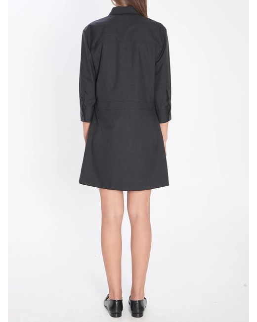 Gucci Black Charcoal Wool Polo Dress