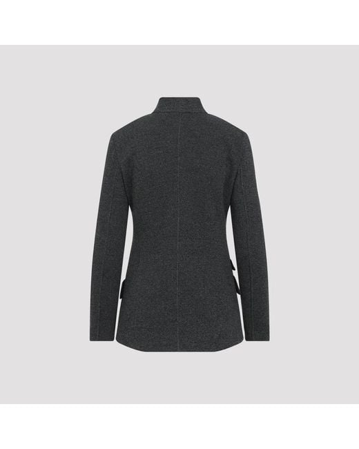 Giorgio Armani Black Fantasia Grigio Nero Wool Blazer