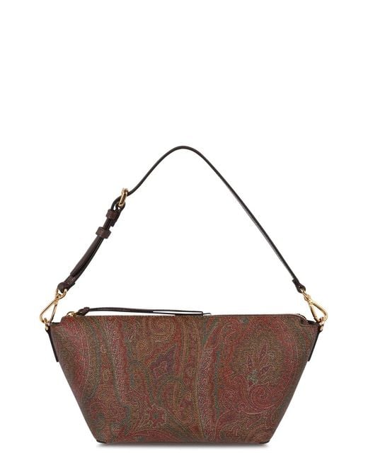 Etro Brown Jacquard Paisley Shoulder Bag