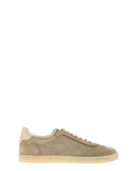 Brunello Cucinelli Natural Suede Trainers for men