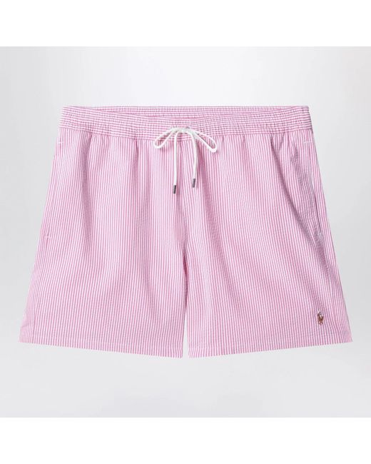 Polo Ralph Lauren Pink Traveler Striped/ Swim Shorts for men