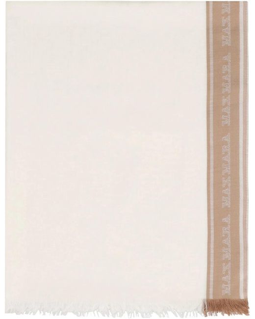 Max Mara Natural Madre Cashmere-Silk Blend Scarf