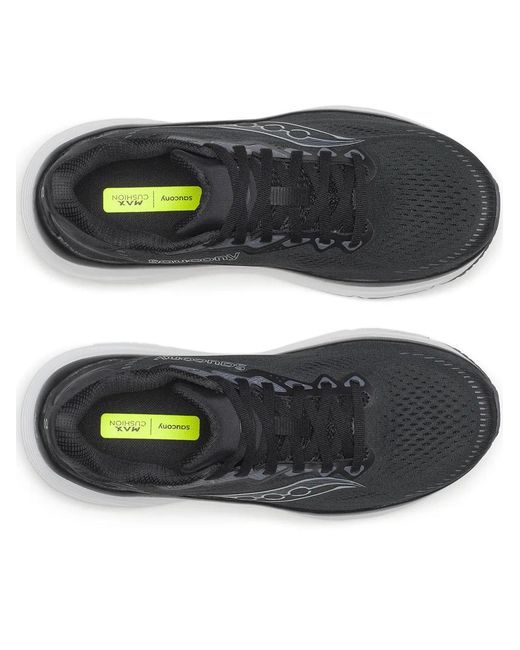 Saucony Black Breathable Mesh Athletic Sneakers With Textured Grip