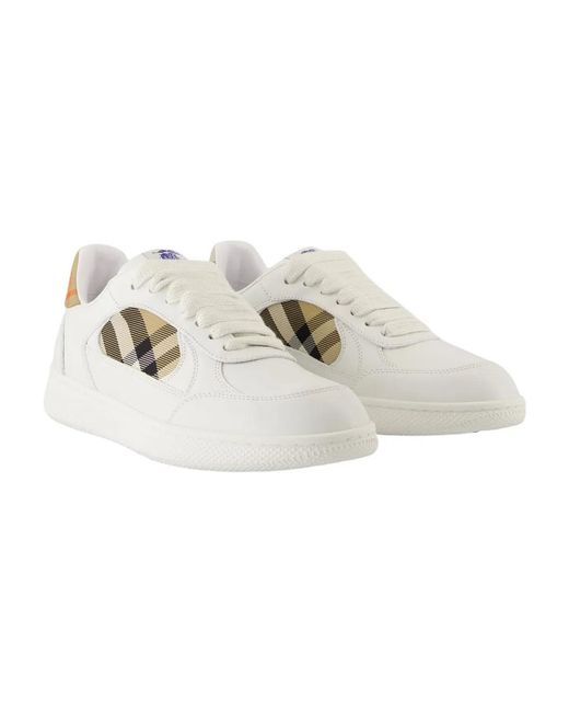 Burberry White Leather Terrace Sneakers
