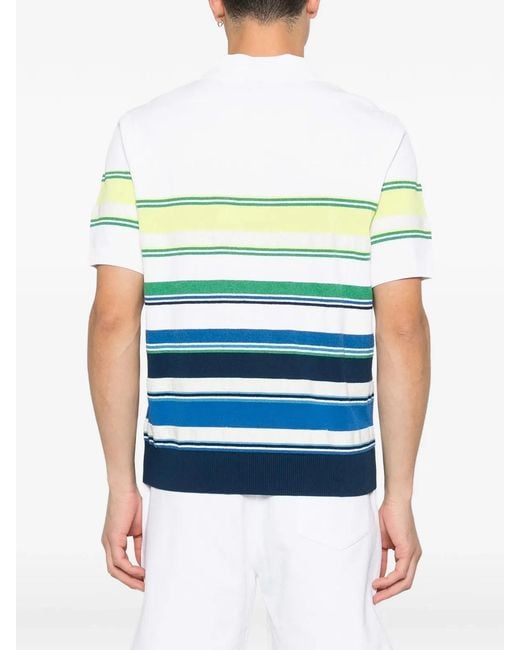 Casablanca Blue Striped Polo Shirt for men