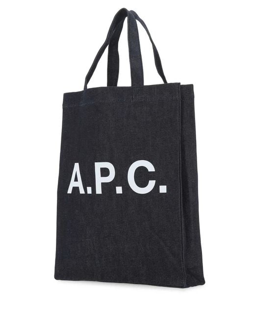 A.P.C. Black Denim Shopping Bag for men