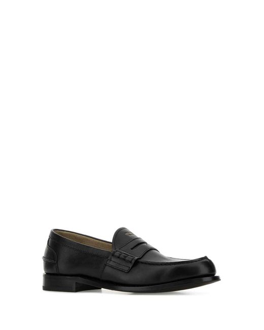 Prada Black Leather Loafers for men