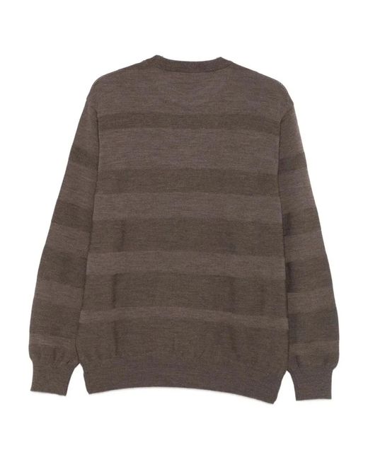 Paul & Shark Brown Paul & Shark Striped Wool Sweater for men