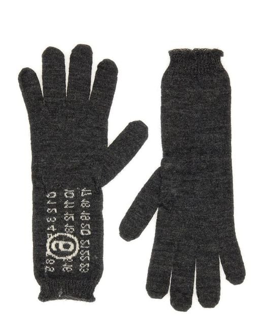 MM6 by Maison Margiela Black Virgin Wool Gloves