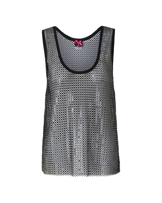 Pinko Gray Polyester Elastane Top