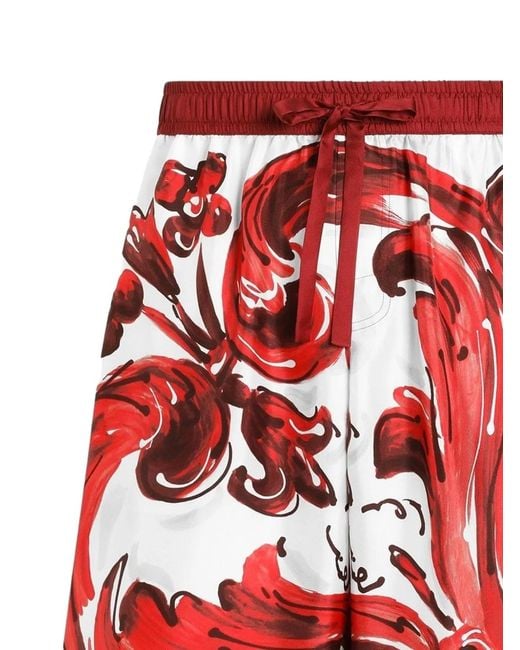 Dolce & Gabbana Red Dolce & Gabbana Cotton Trousers for men