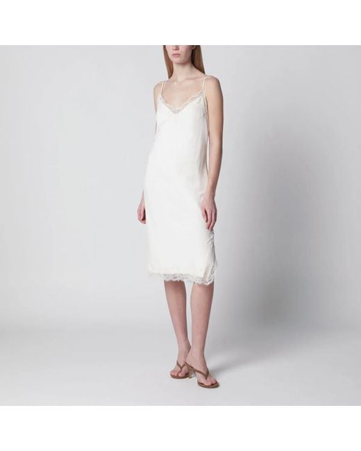 Rohe White Silk And Lace Slip Dress
