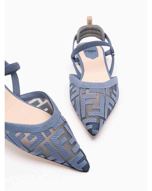 Fendi Blue 'Colibri Lite' Slingback
