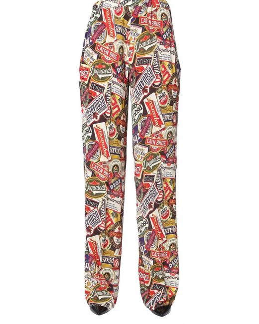 DSquared² Red Wide Pants